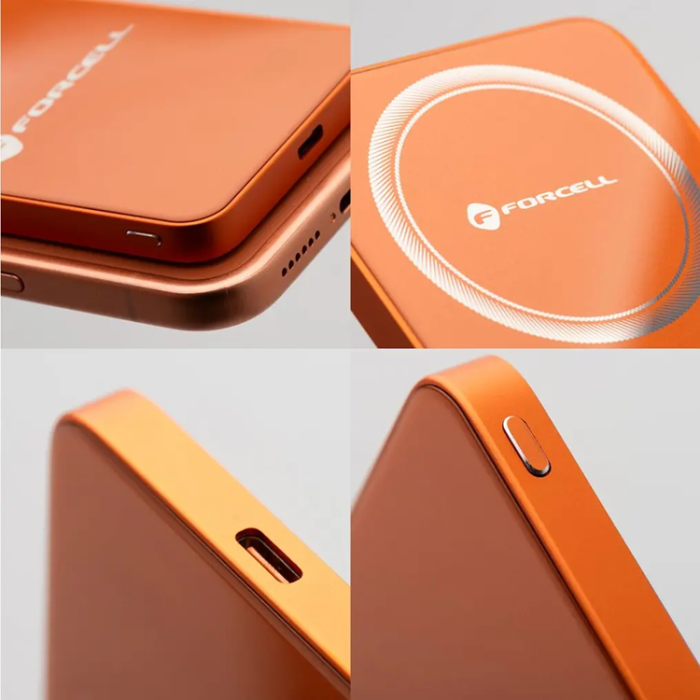 Forcell - Forcell Powerbank 5000 mAh Magsafe 15W Superslim - Orange