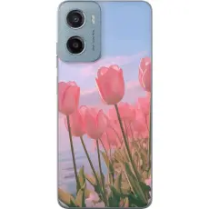 Gustaf - Mobilskal till Motorola Moto G05 med Rosa Tulpaner