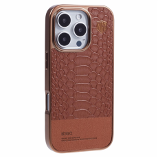 KIGC - KIGC iPhone 16 Pro Mobilskal MagSafe Crocodile - Titanium Guld