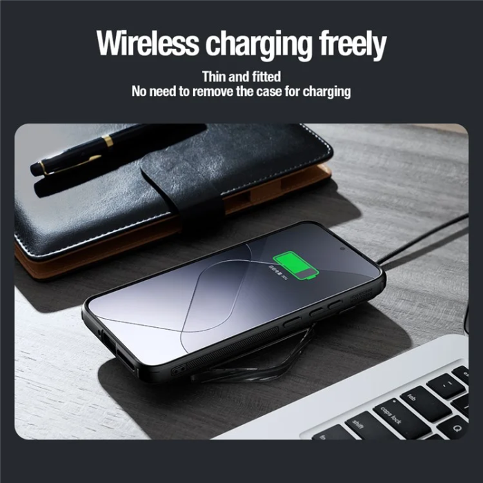 Nillkin - Nillkin Xiaomi 14 Pro Mobilskal CamShield Prop Läder - Svart