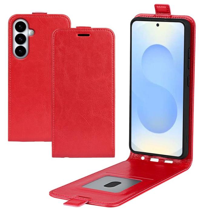 OEM - Mobilfodral för Samsung Galaxy S26 Plus Konstläder Kortfack - Röd