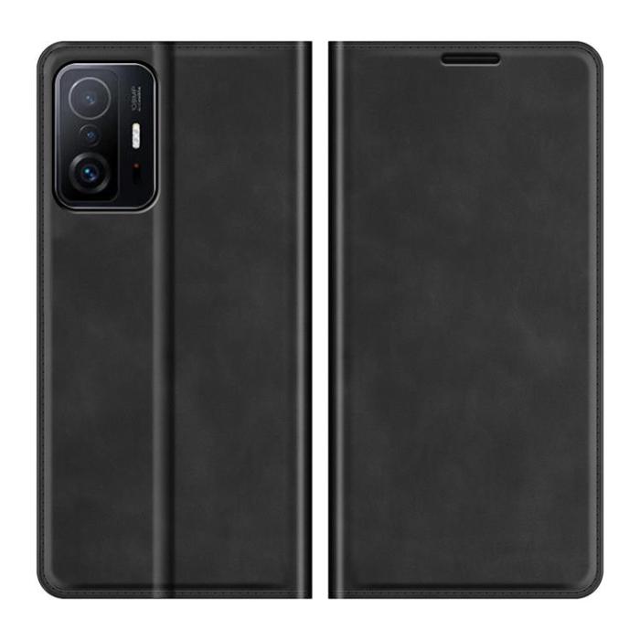 A-One Brand - Skin Touch Läder Fodral Xiaomi 11T / 11T Pro - Svart