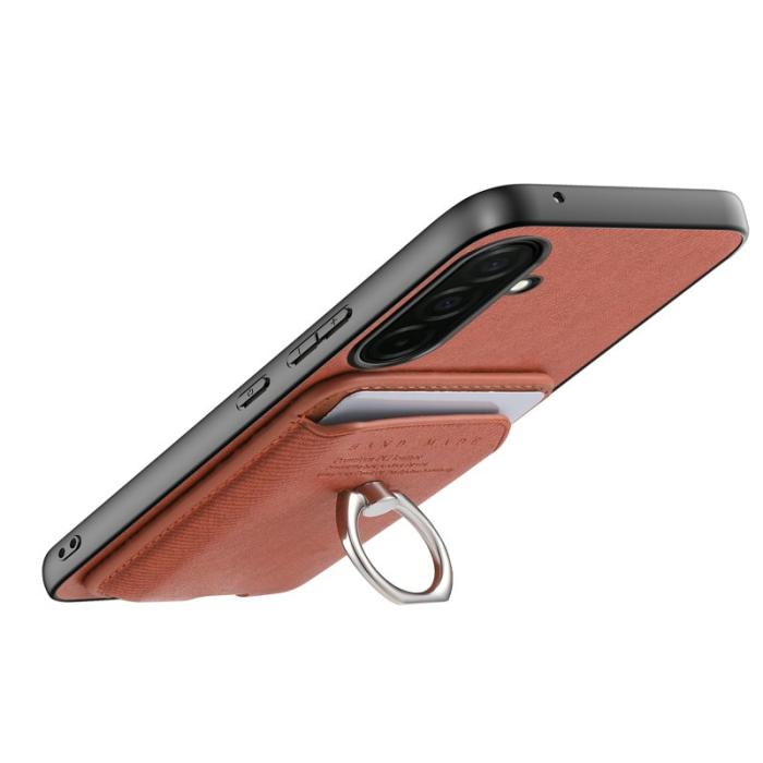 OEM - Mobilskal för Samsung Galaxy S26 Konstläder + PC + TPU - Brun