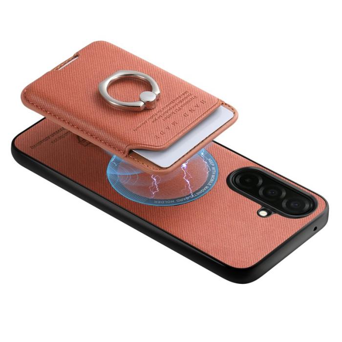 OEM - Mobilskal för Samsung Galaxy S26 Konstläder + PC + TPU - Brun