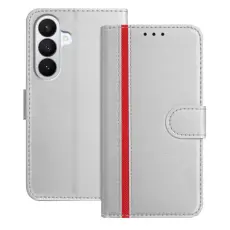 OEM - Pl&aring;nboksfodral f&ouml;r Samsung Galaxy S26 Magnetiskt Konstl&auml;der - Silver