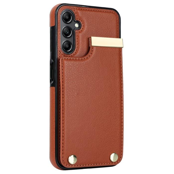OEM - Mobilskal för Samsung Galaxy S26 TPU + Konstläder - Brun