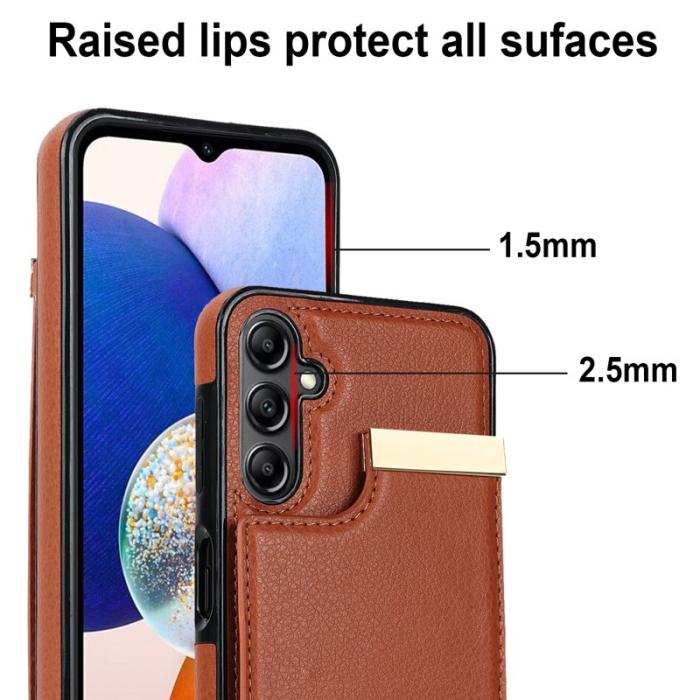 OEM - Mobilskal för Samsung Galaxy S26 TPU + Konstläder - Brun