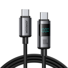 Joyroom - Joyroom USB-C - USB-C kabel 100W 1.2m med Display - Svart