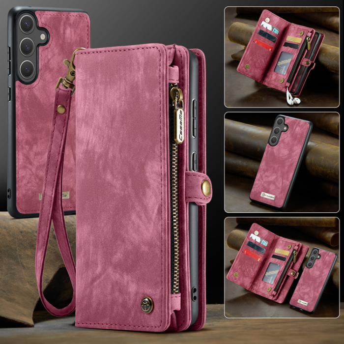 Caseme - CASEME Galaxy S25 FE Plånboksfodral Detachable 008 - Röd