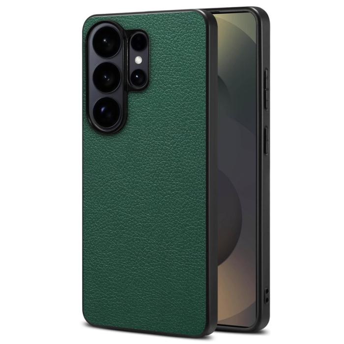OEM - Mobilskal för Samsung Galaxy S26 Ultra Konstläder + PC + TPU - Grön