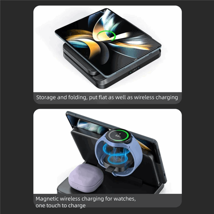 OEM - 3-in-1 Trådlös Laddare Samsung Galaxy - Buds - Watch - Svart