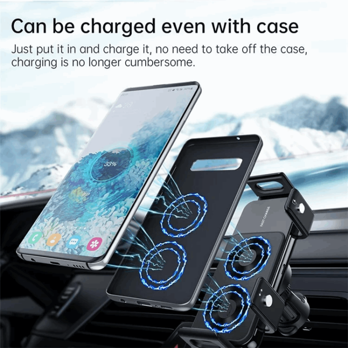 OEM - S20A Mobilhållare Fäste Bil Air Vent Trådlös Laddare För Samsung