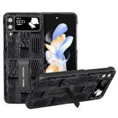 ABEEL - ABEEL Samsung Galaxy Z Flip4 5G Pl&aring;nboksfodral Mahjong Textur Svart