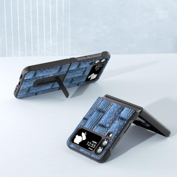 ABEEL - ABEEL Samsung Galaxy Z Flip4 5G Plånboksfodral Mahjong Textur Blå