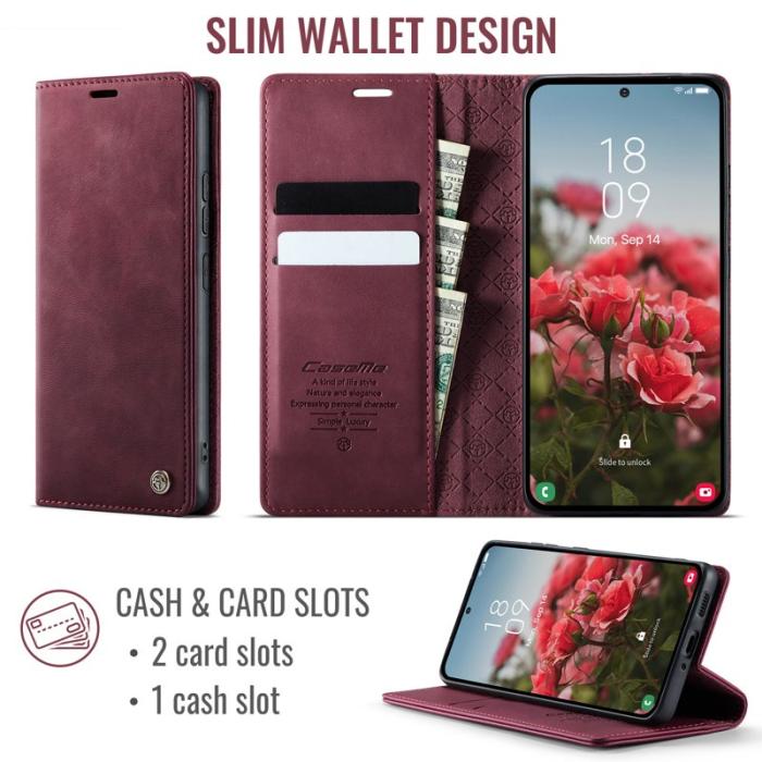 Caseme - CASEME 033 Fodral till Samsung Galaxy A53 5G i röd Konstläder