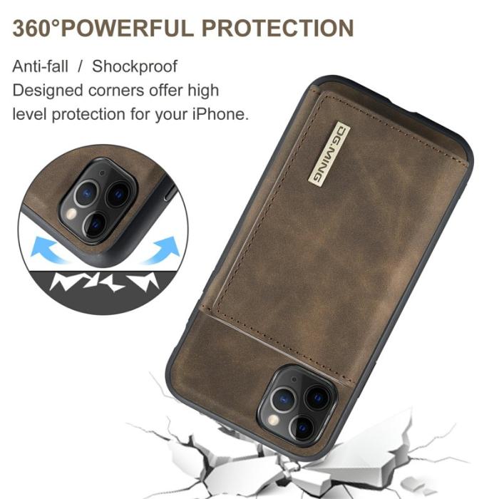 DG.MING - DG.MING 2-in-1 Plånboksfodral med Ställ för iPhone 11 Pro Max - Brun