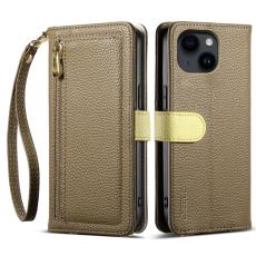 ESEBLE - ESEBLE E11 Pl&aring;nboksfodral f&ouml;r iPhone 14 / 13 - Konstl&auml;der - Brun