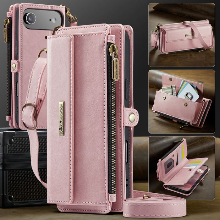 Caseme - CASEME iPhone Air Plånboksfodral Zipper RFID C39 - Rosa