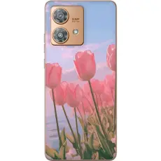 Gustaf - Mobilskal till Motorola Edge 40 Neo med Rosa Tulpaner