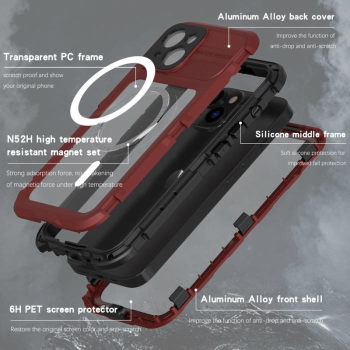 SHELLBOX - SHELLBOX M Series iPhone 14 Plus Fodral IP68 Vattentåligt Röd