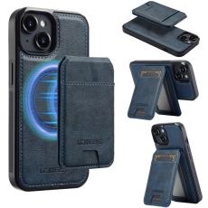 LC.imeeke - LC.IMEEKE L3 iPhone 14 Fodral Magnetiskt Konstl&auml;der - Bl&aring;