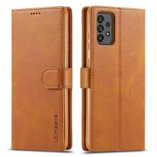 LC.imeeke - LC.IMEEKE Samsung Galaxy A73 5G Pl&aring;nboksfodral Konstl&auml;der - Brun