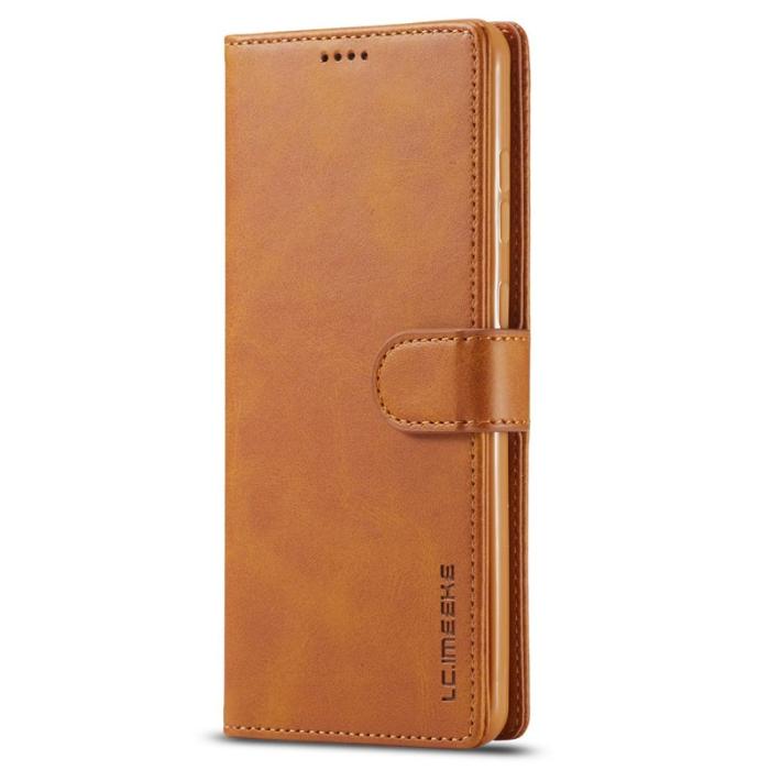 LC.imeeke - LC.IMEEKE Samsung Galaxy A73 5G Plånboksfodral Konstläder - Brun