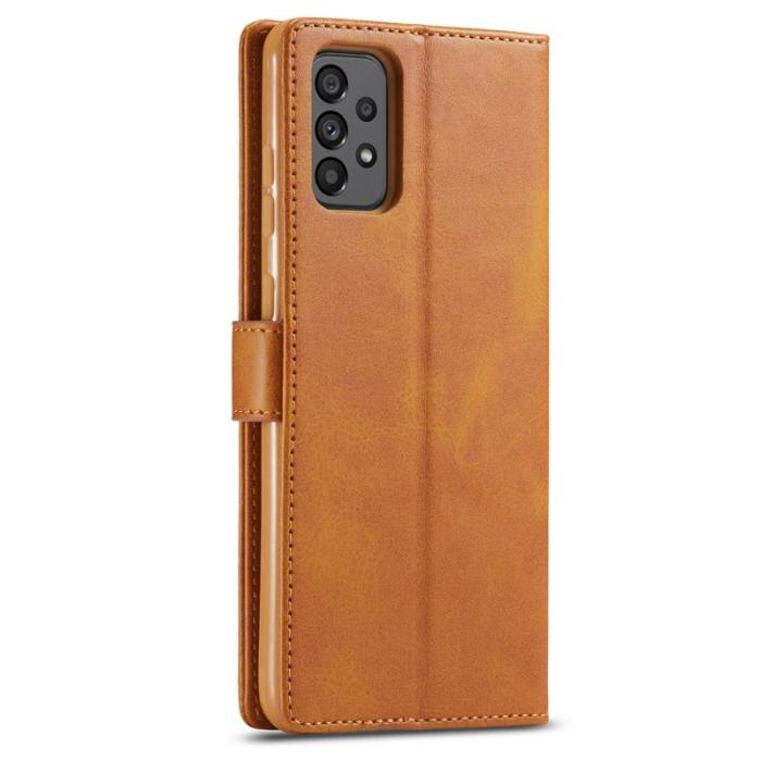 LC.imeeke - LC.IMEEKE Samsung Galaxy A73 5G Plånboksfodral Konstläder - Brun