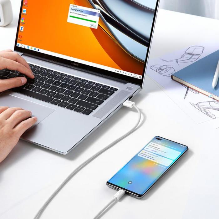 UTGATT1 - Baseus Dynamic USB-A till USB-C Kabel 100W 1m - Vit