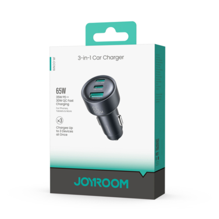 Joyroom - Joyroom Billaddare JR-CCN19 65W 3-in-1 - Mörkgrå