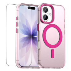 ENKAY - ENKAY iPhone 17 Mobilskal MagSafe med 9H Härdat Glas - Rosa