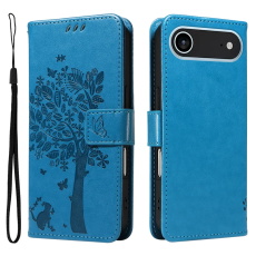 A-One Brand - iPhone 17 Air Plånboksfodral Tree Pattern - Blå