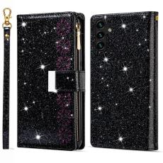 OEM - Samsung Galaxy S26 Fodral Stj&auml;rnhimmel Graverad &Auml;kta L&auml;der - Svart