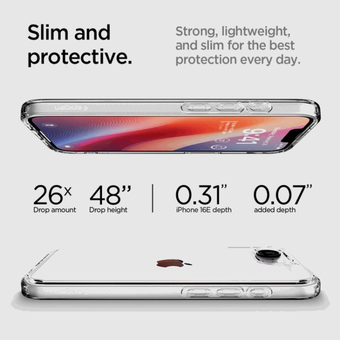 Spigen - Spigen iPhone 16e Mobilskal Ultra Hybrid - Crystal Clear