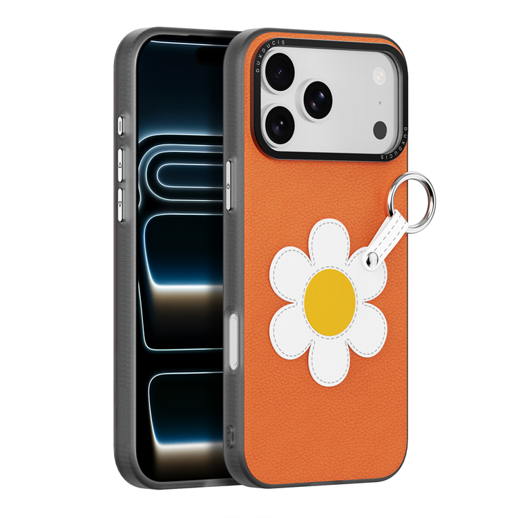 DUX DUCIS iPhone 17 Pro Mobilskal med Fingerring/Rem Luvy Series (Warm Orange & Daisy) | 2353 | AlltMobil