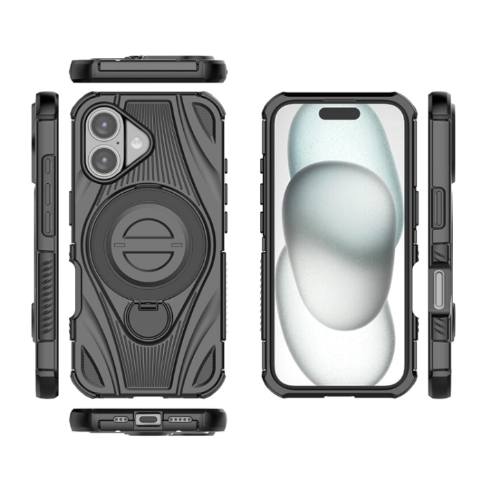 A-One Brand - iPhone 16 Mobilskal MagSafe Magnetic Kickstand - Svart