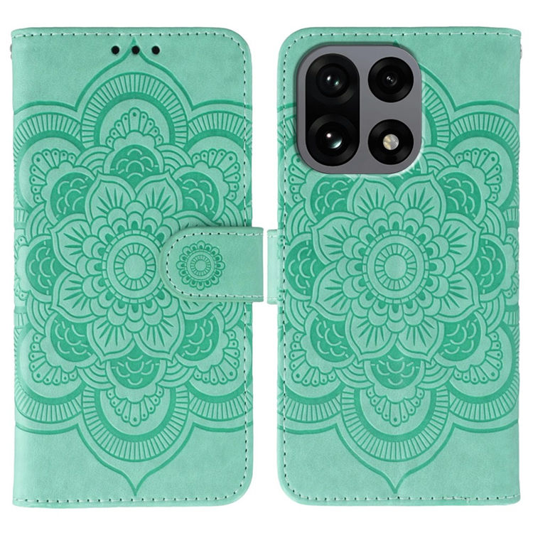 OnePlus 15 Plånboksfodral Mandala Imprinted Konstläder - Grön (Grön) | 2353 | AlltMobil