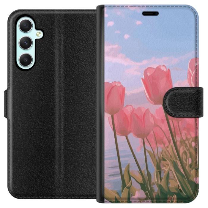 iSecrets - Plånboksfodral till Samsung Galaxy A34 med Rosa Tulpaner