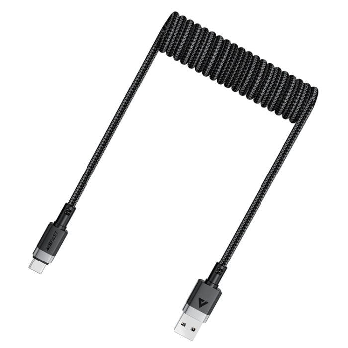 Acefast - Acefast USB-A - USB-C 3A Kabel 1.2m Spring 480Mb/s - Svart