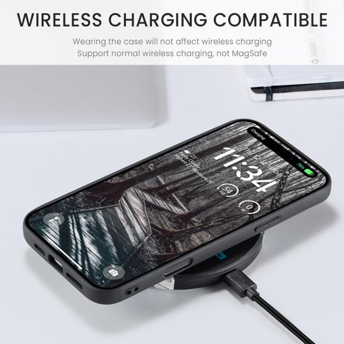 OEM - JEEHOOD iPhone 17 Pro Mobilskal KonstLäder + Plast Avtagbar - Svart