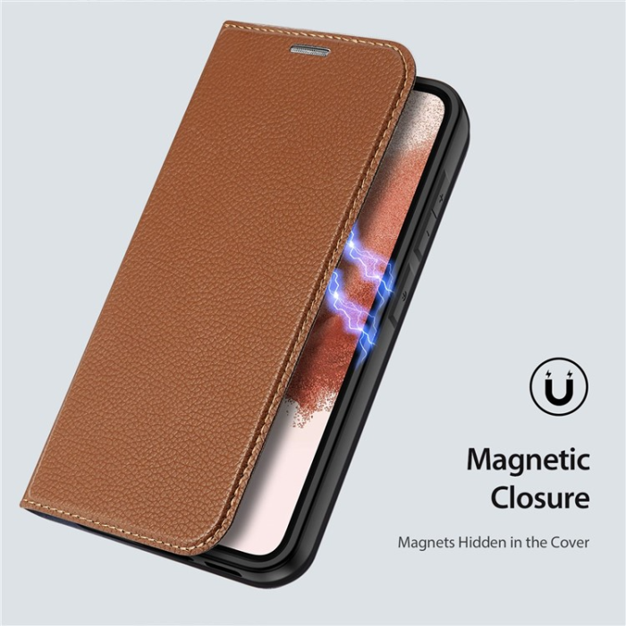Dux Ducis - Dux Ducis Galaxy S23 Plånboksfodral Skin X2 Magnetic - Brun