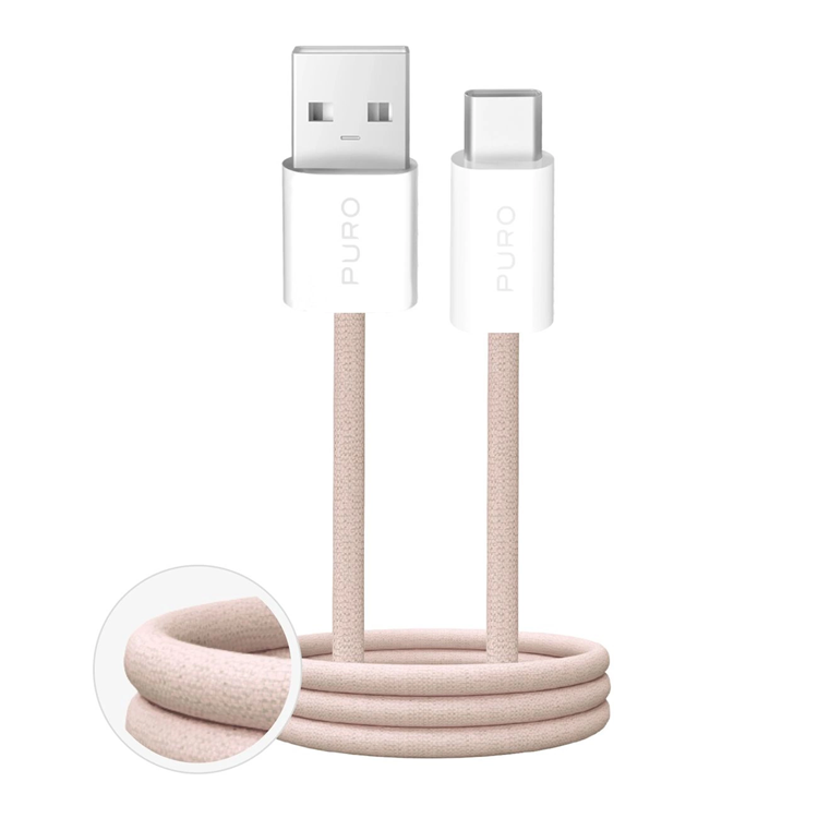 Puro USB-A - USB-C 10W Kabel 1.5m Fabrik Braided - Beige | 3541 | AlltMobil