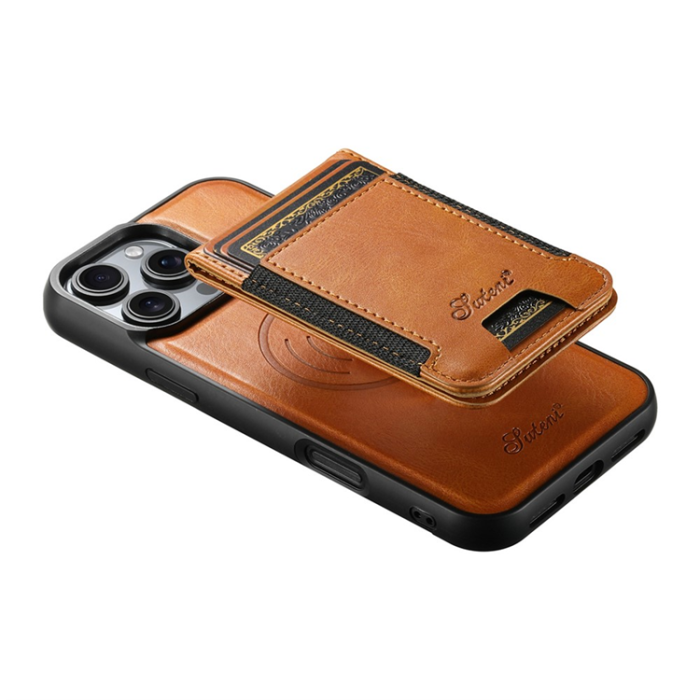 SUTENI - SUTENI iPhone 16 Pro Mobilskal MagSafe Korthållare H17 - Khaki