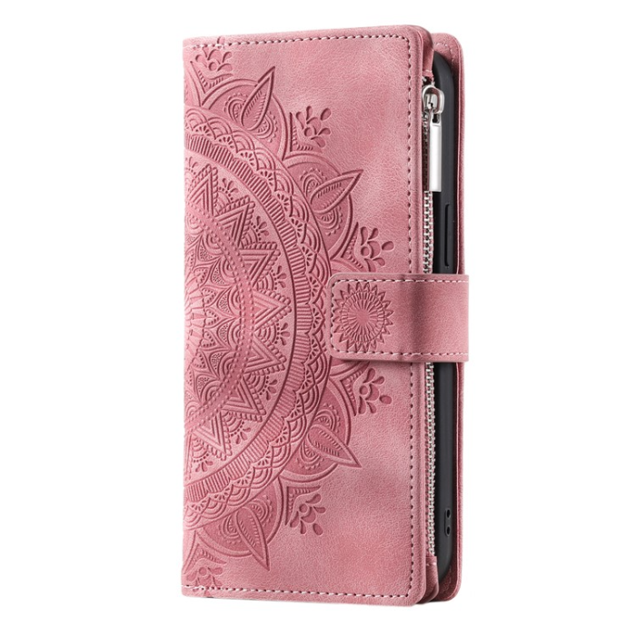 A-One Brand - Galaxy A34 5G Plånboksfodral Mandala Flower Imprinted - Rosa
