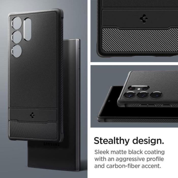Spigen - Spigen Galaxy S23 Ultra Skal Rugged Armor - Svart