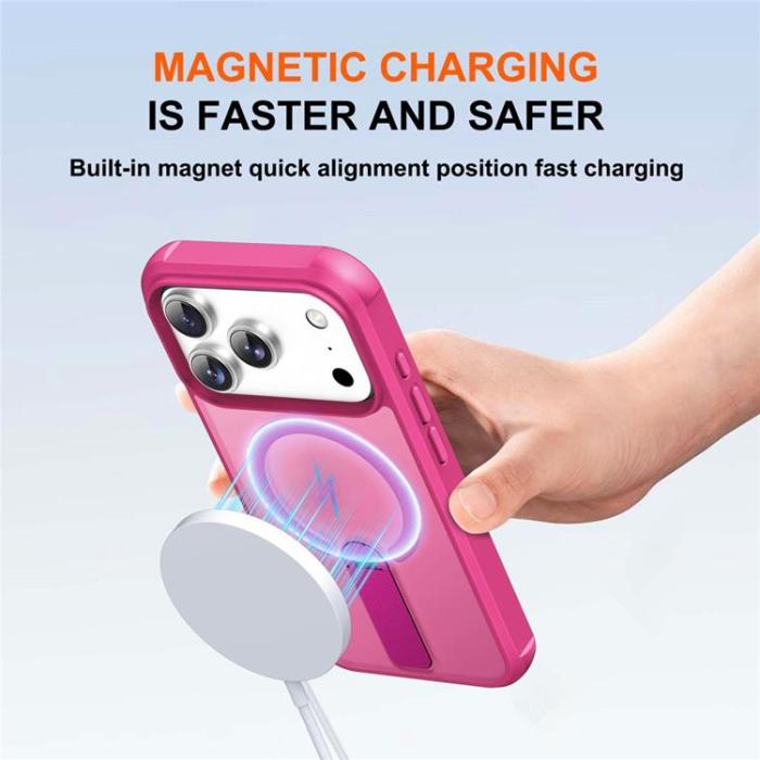 A-One Brand - iPhone 17 Pro Max Mobilskal MagSafe Kickstand - Ros