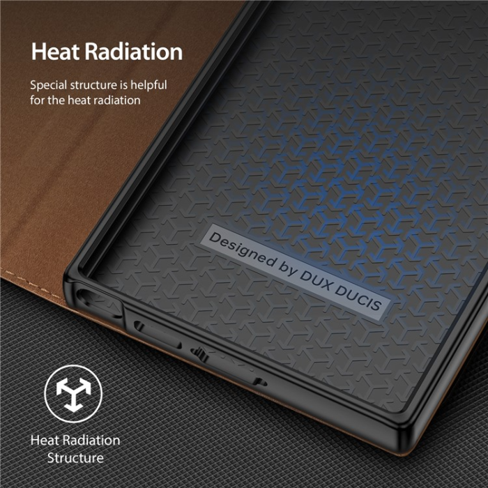 Dux Ducis - Dux Ducis Galaxy S23 Ultra Plånboksfodral Skin X2 Magnetic - Brun