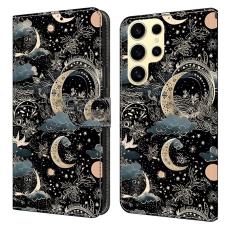 OEM - ABEEL Samsung Galaxy S26 Ultra Pl&aring;nboksfodral Konstl&auml;der St&auml;ll - M&aring;ne