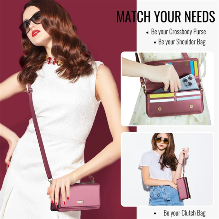 Caseme - CASEME Crossbody Väska RFID Blocking Me30 Max Läder - Röd