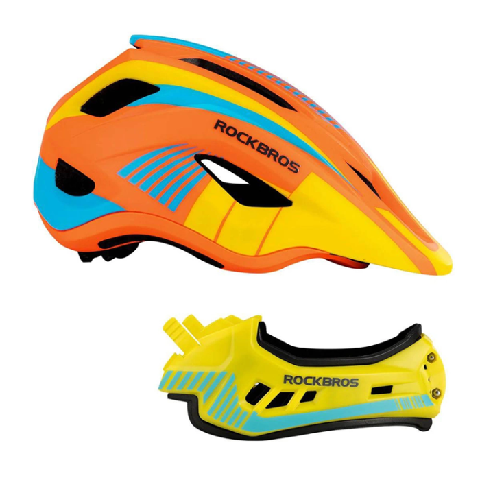 Rockbros - Rockbros Cykelhjälm Med Detachable Visor S - Gul/Orange